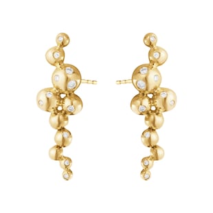 Georg Jensen 18ct Yellow Gold & 0.08ct Diamond Moonlight Grapes Earrings