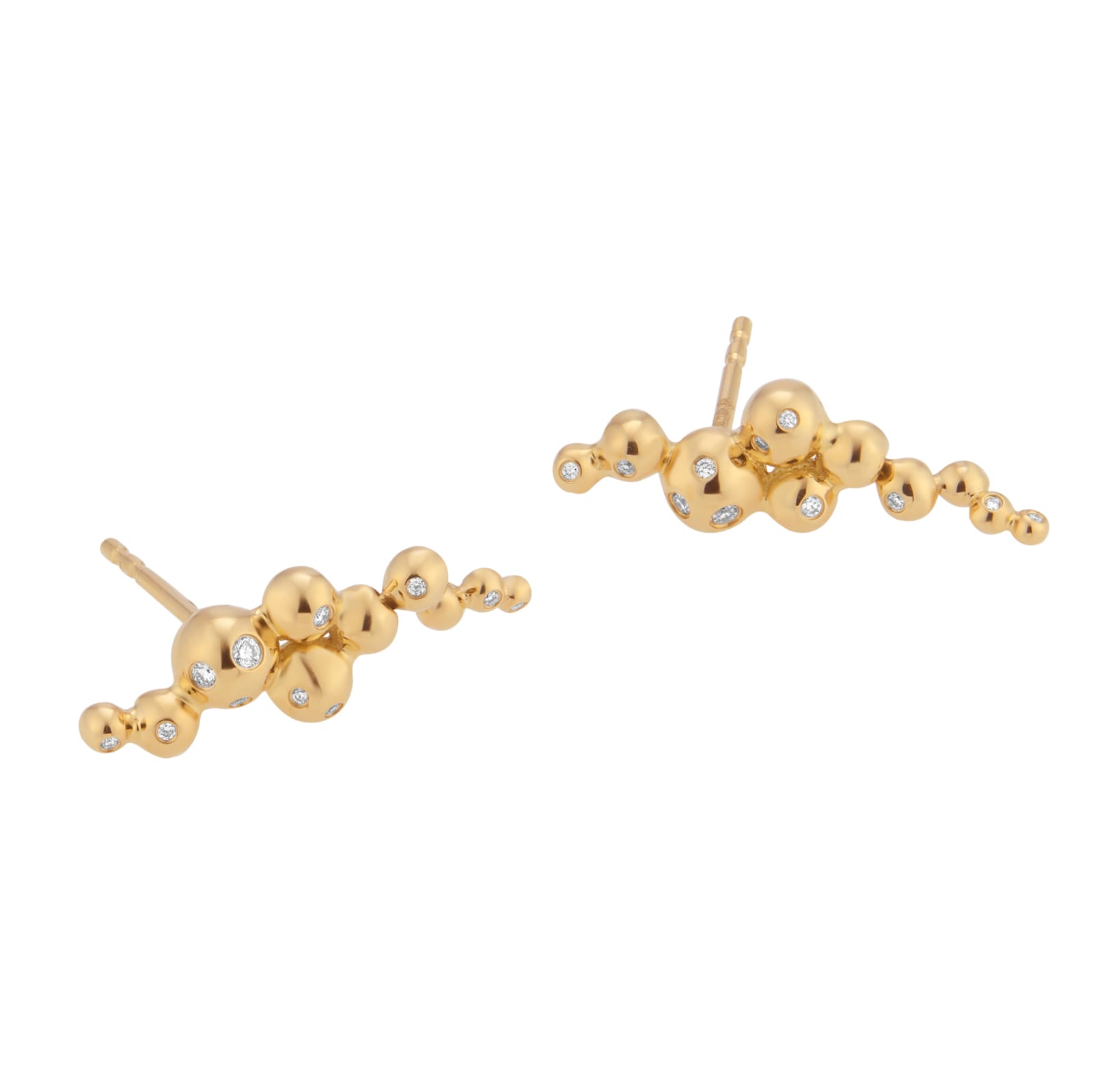 Georg Jensen 18ct Yellow Gold & 0.08ct Diamond Moonlight Grapes Earrings