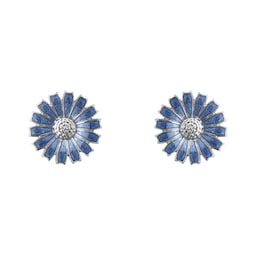 37490677 - Sterling Silver & Blue Enamel Daisy Stud Earrings