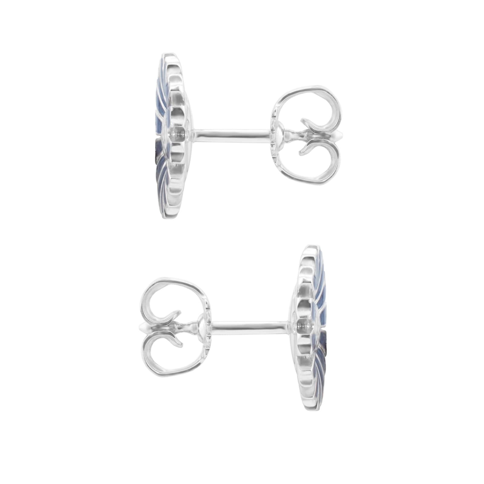 Georg Jensen Sterling Silver & Blue Enamel Daisy Stud Earrings Georg Jensen Sterling Silver & Blue Enamel Daisy Stud Earrings