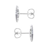Georg Jensen Sterling Silver & Blue Enamel Daisy Stud Earrings