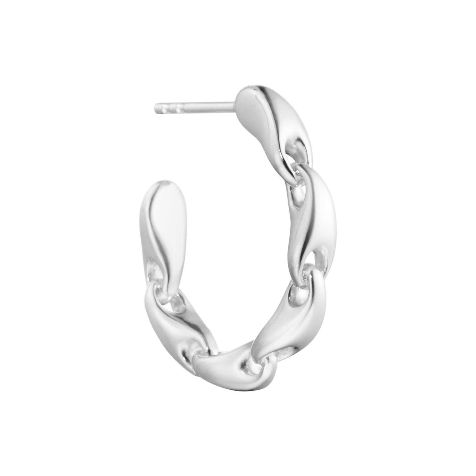 Sterling Silver Reflect Chain Hoop Single Earring - Right