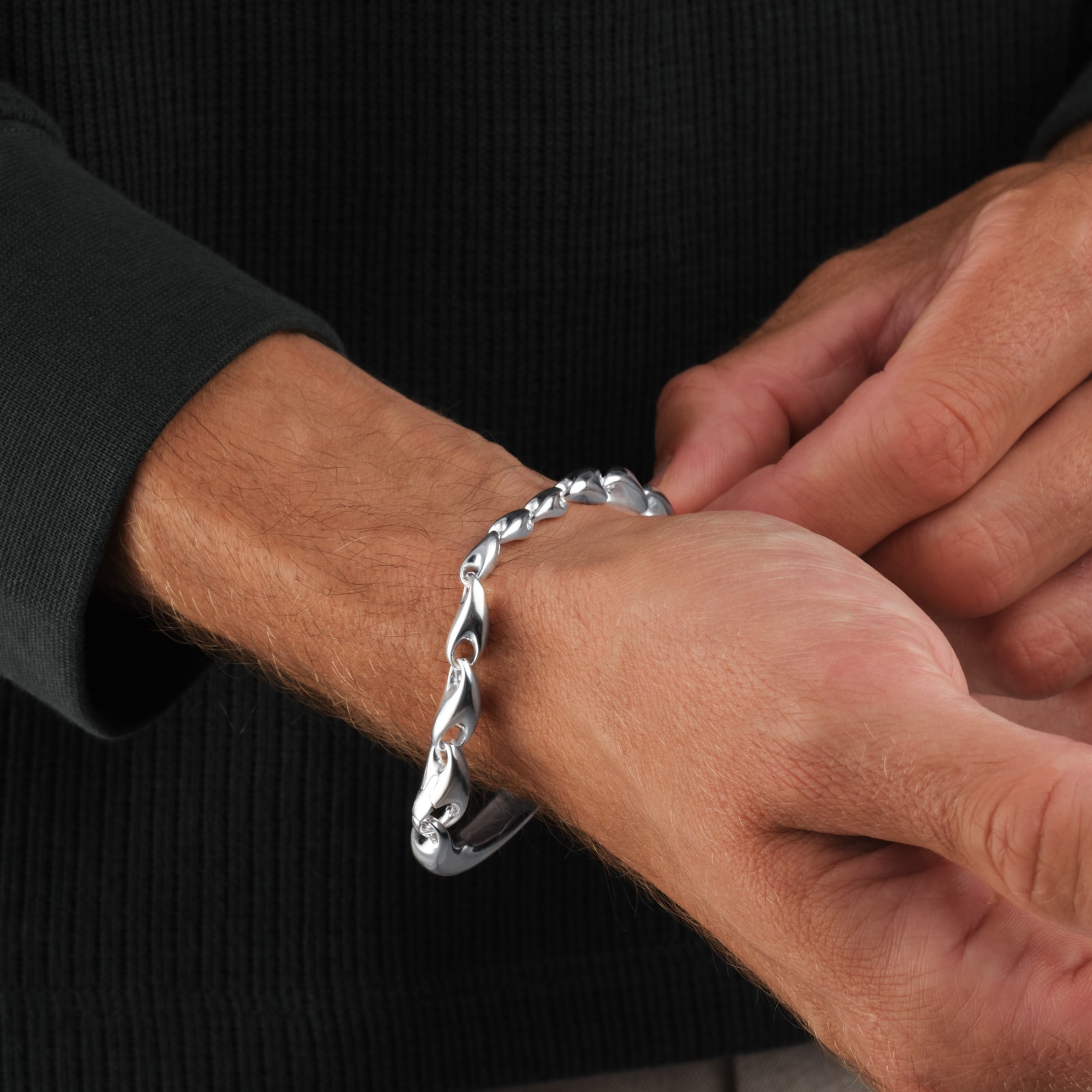Georg Jensen Sterling Silver Reflect Chain Bracelet - Size Large Georg Jensen Sterling Silver Reflect Chain Bracelet - Size Large