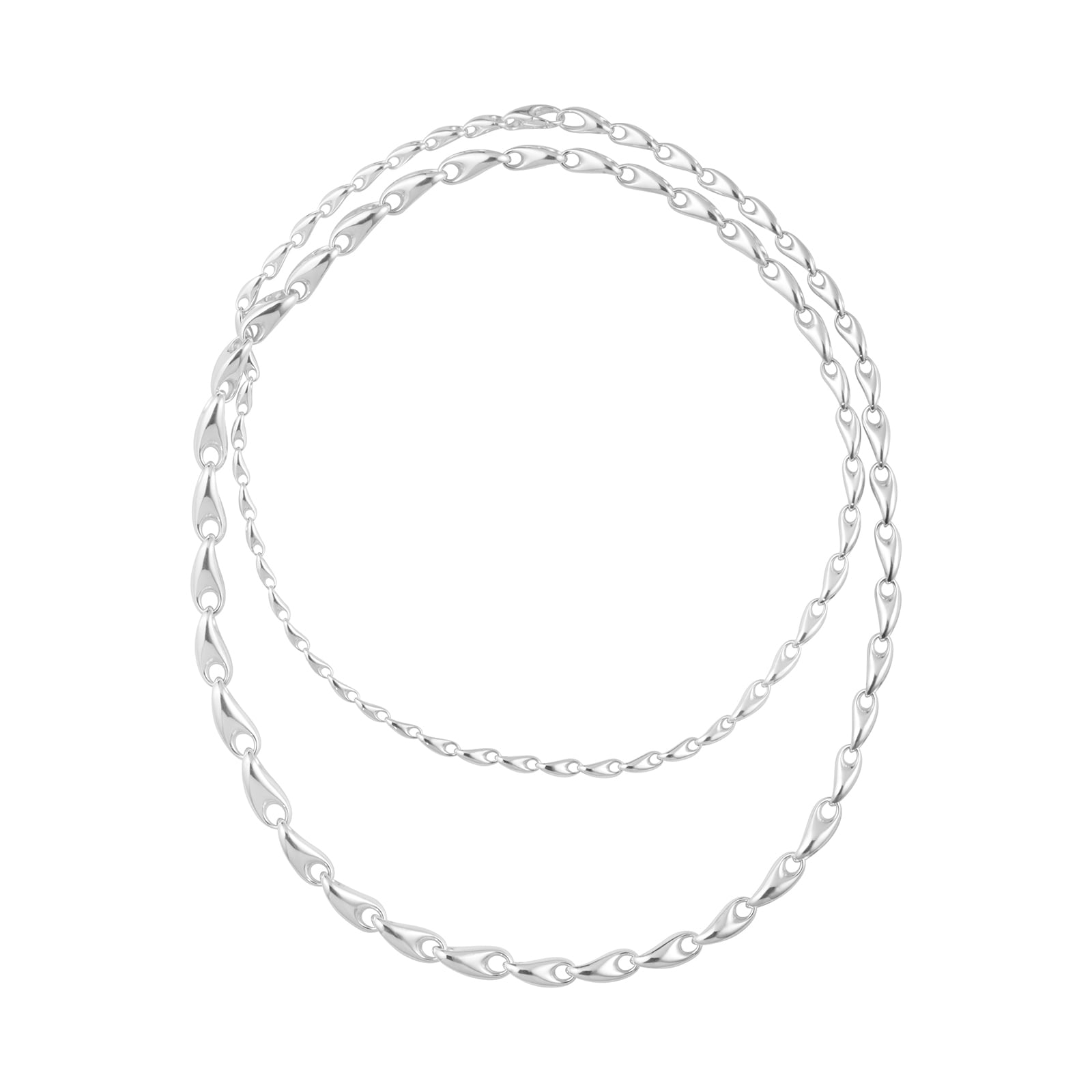 Georg Jensen Sterling Silver Reflect Graduated Chain Necklace Georg Jensen Sterling Silver Reflect Graduated Chain Necklace
