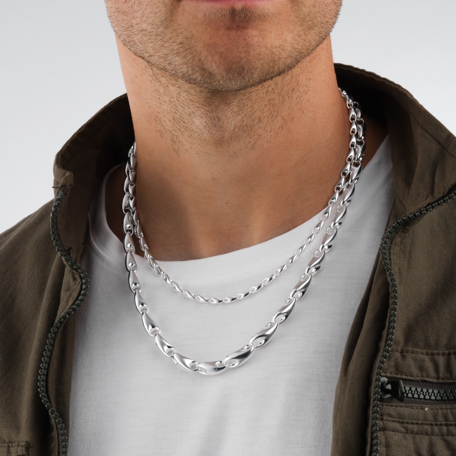 Georg Jensen Sterling Silver Reflect Graduated Chain Necklace Georg Jensen Sterling Silver Reflect Graduated Chain Necklace