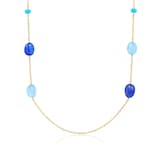 Goshwara 18K Yellow Gold Topaz, Tanzanite & Turquoise Necklace