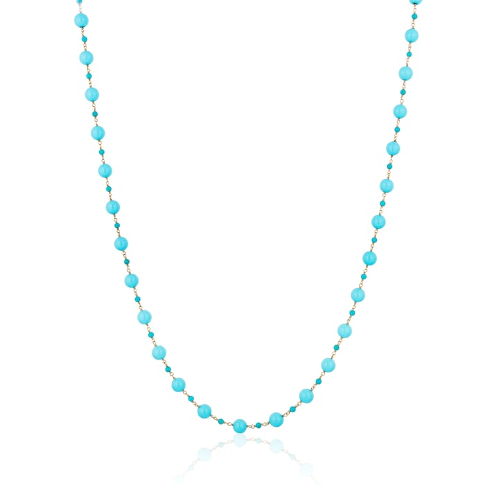 Goshwara 18K Yellow Gold Turquoise Beaded Necklace