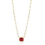 Goshwara 18K Yellow Gold Emerald Cut Garnet Pendant