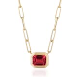 Goshwara 18K Yellow Gold Emerald Cut Garnet Pendant