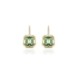 Goshwara 18K Yellow Gold 0.07cttw Diamond & Prasiolite Drop Earrings