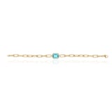 Goshwara 18K Yellow Gold 0.16cttw Diamond & Blue Topaz Bracelet
