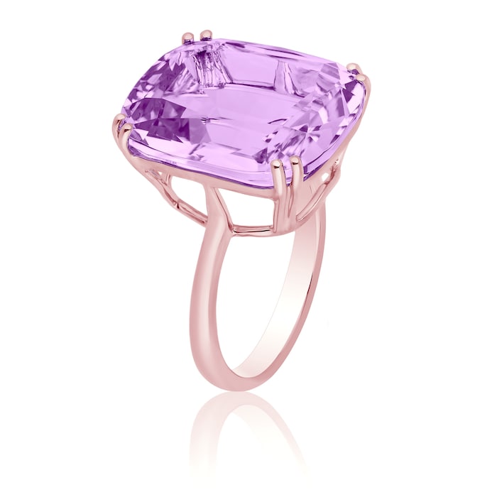 Goshwara 18K Rose Gold 14cttw Lavender Amethyst Cushion Ring