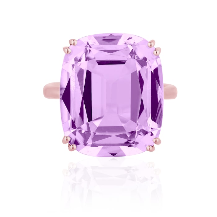 Goshwara 18K Rose Gold 14cttw Lavender Amethyst Cushion Ring