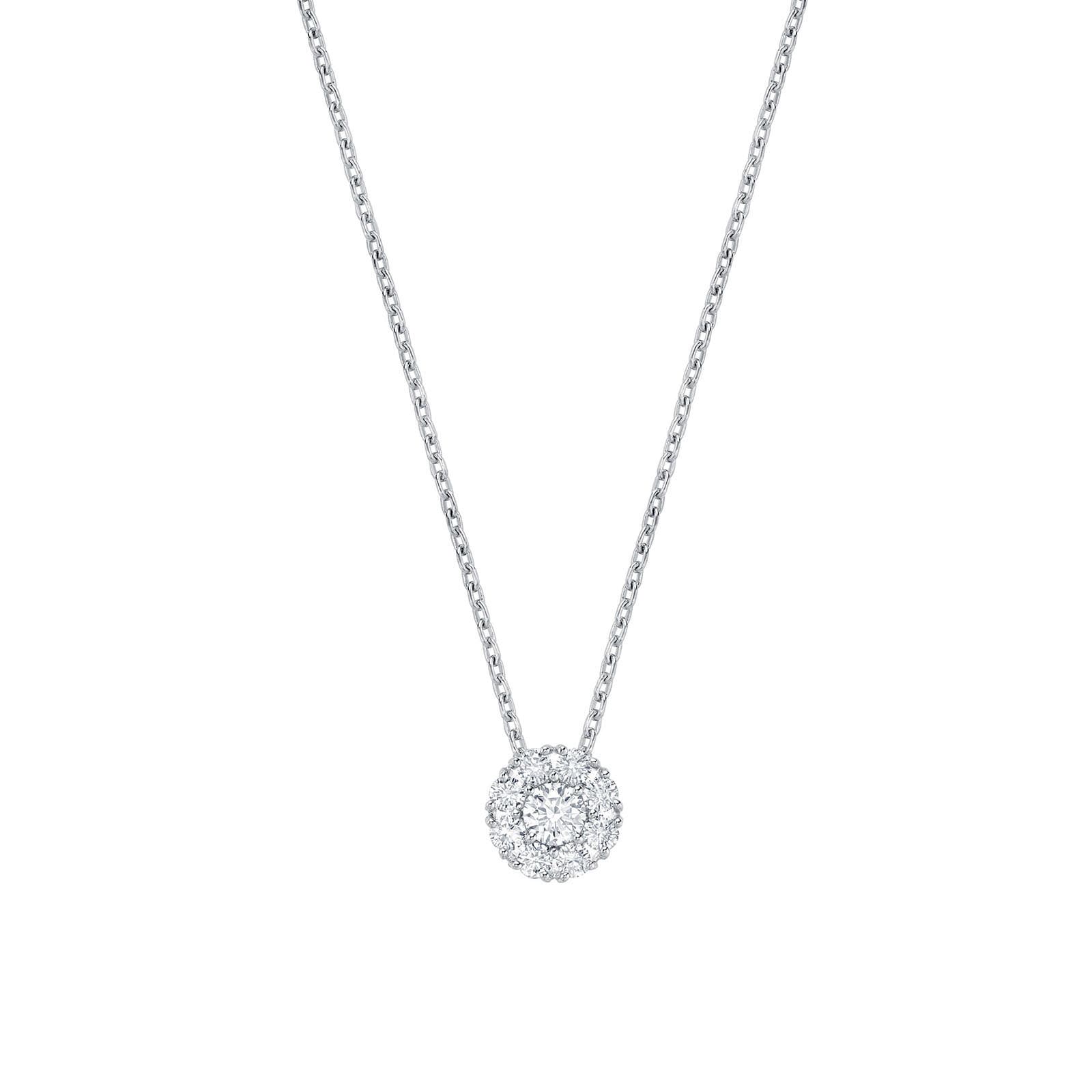 Bijoux Birks 18k White Gold 0.24cttw Diamond Snowflake Cluster Pendant 18" Bijoux Birks 18k White Gold 0.24cttw Diamond Snowflake Cluster Pendant 18"