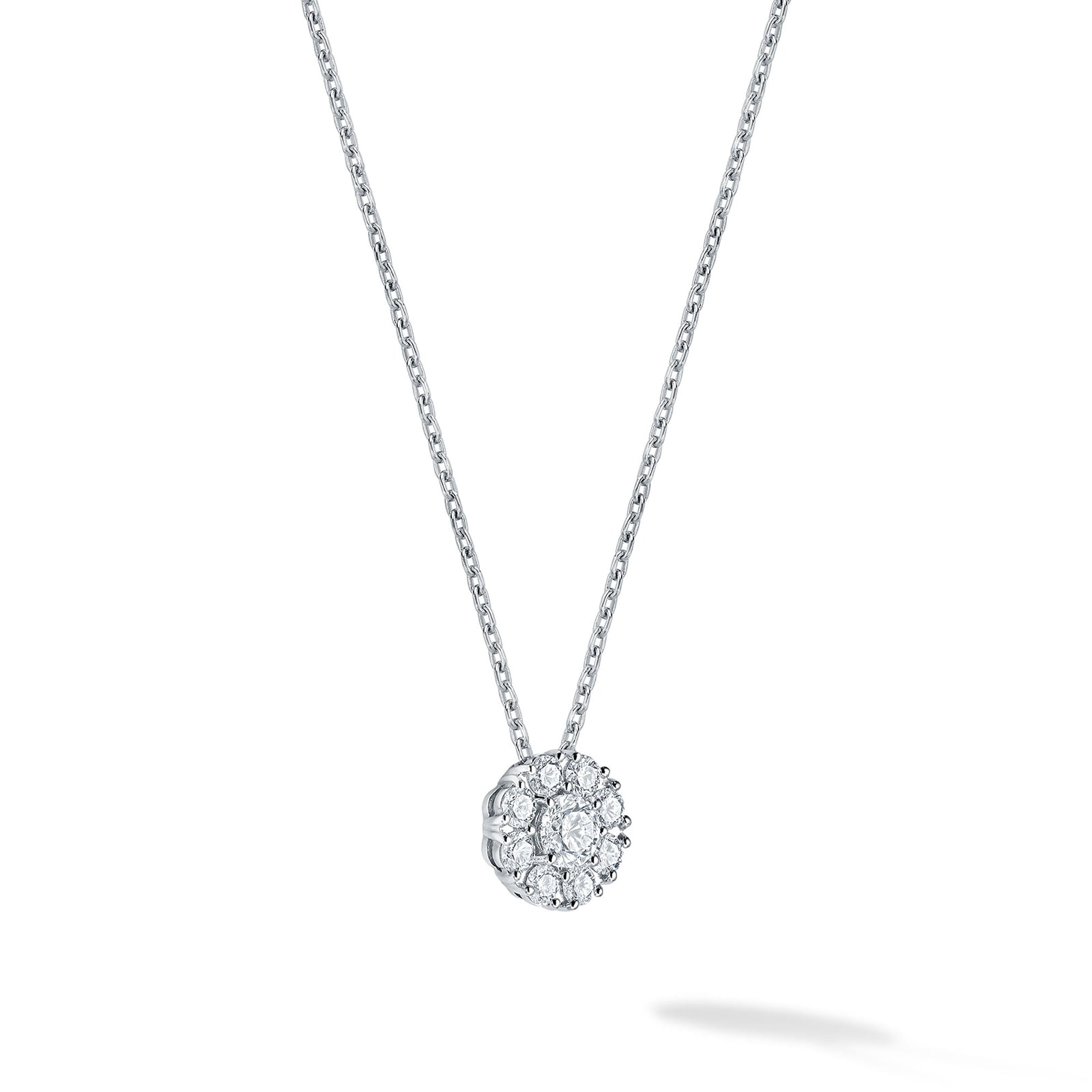 Bijoux Birks 18k White Gold 0.46cttw Diamond Snowflake Cluster Necklace 18"