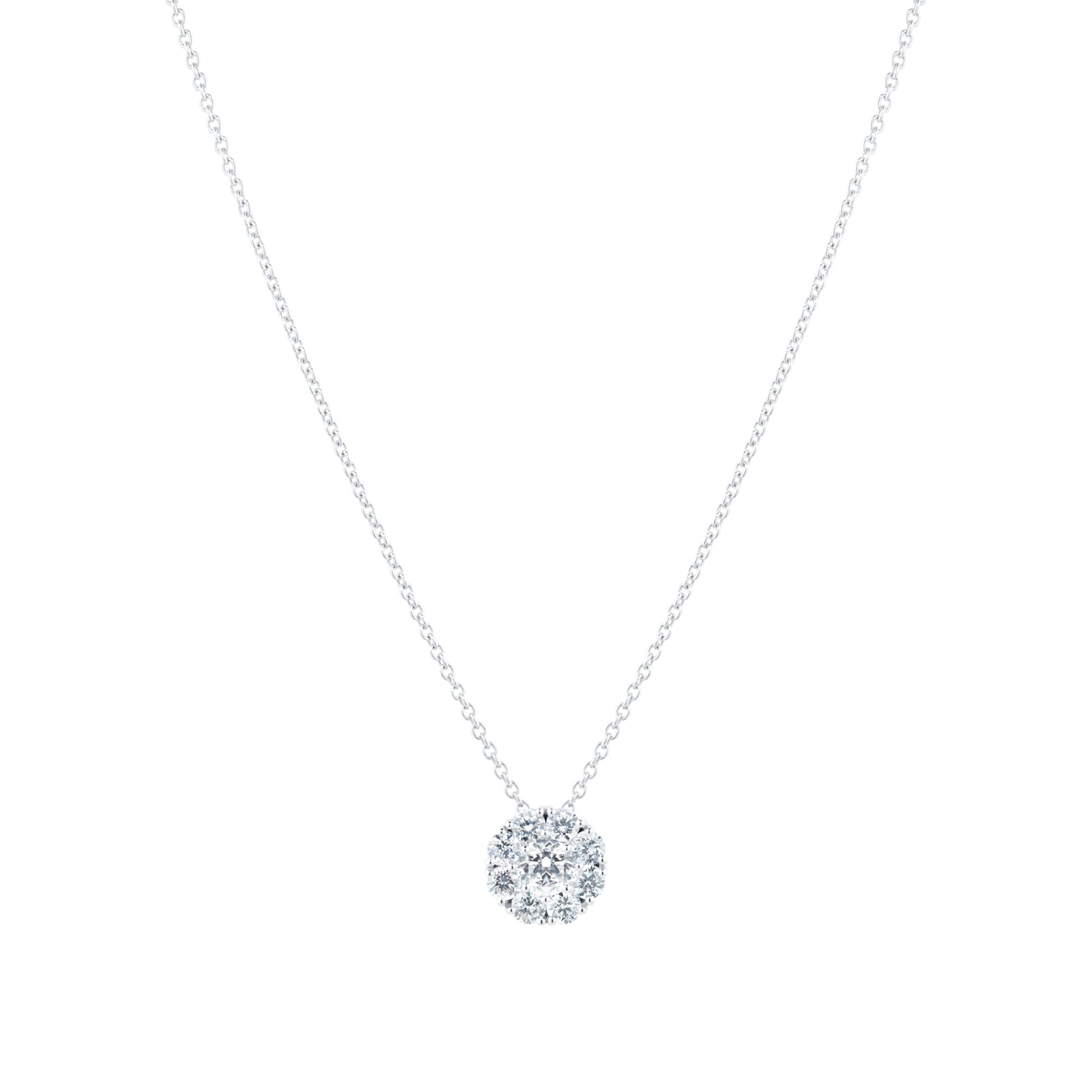 Birks Snowflake Round 0.76cttw Diamond Cluster Necklace 450008428557 ...