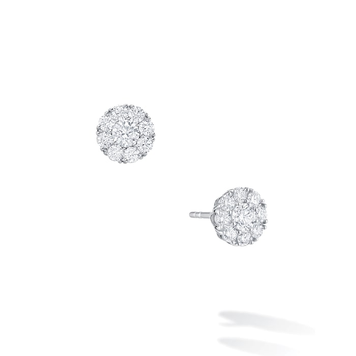 Birks 18k White Gold 0.26cttw Diamond Snowflake Cluster Stud Earrings