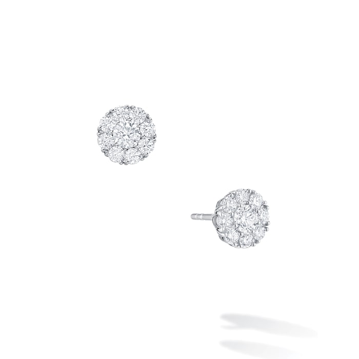 Bijoux Birks 18k White Gold 0.26cttw Diamond Snowflake Cluster Stud Earrings