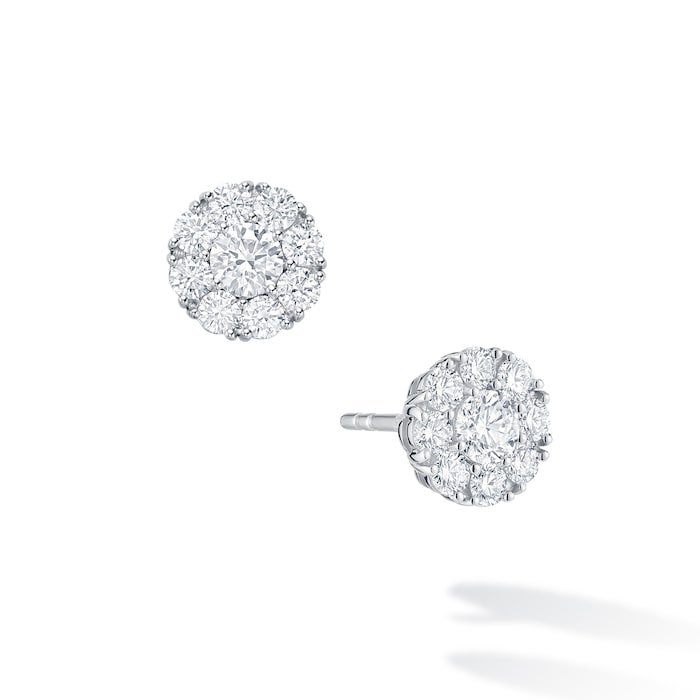 Birks Snowflake 0.92cttw Diamond Cluster Stud Earrings