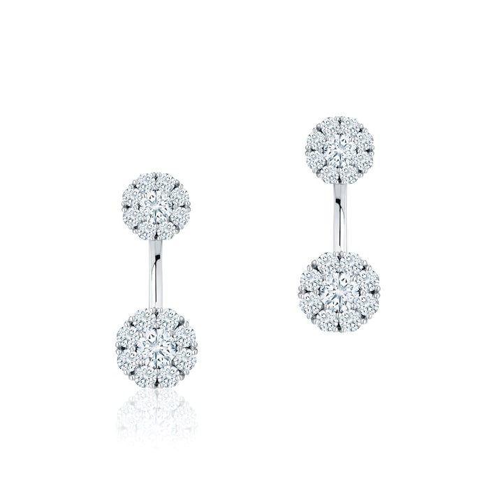Birks 18ct White Gold 0.67cttw Diamond Snowflake Small Round Jacket Earrings