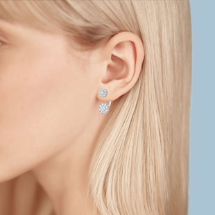 Bijoux Birks Snowflake Round Jacket 1.39cttw Diamond Earrings
