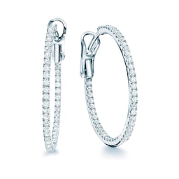 37510042 - Rosee Du Matin Medium 0.65cttw Diamond Hoop Earrings