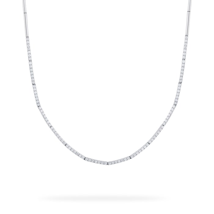 Bijoux Birks 18k White Gold 1.17cttw Diamond Rosee Du Matin Necklace 17"