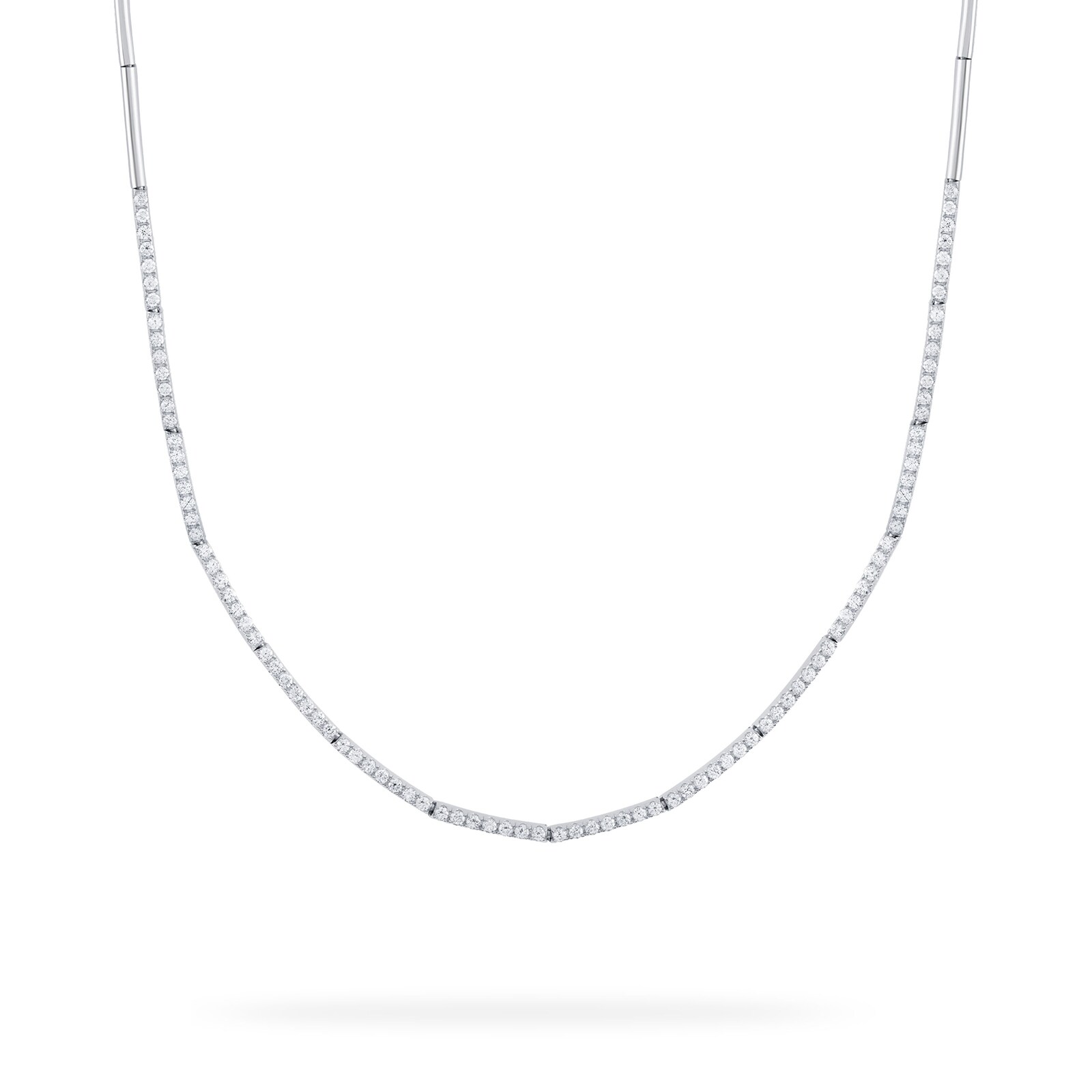 Bijoux Birks 18k White Gold 1.17cttw Diamond Rosee Du Matin Necklace 17"