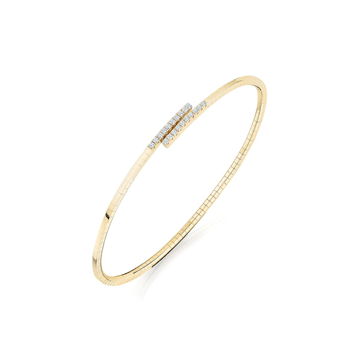 Bijoux Birks 18k Yellow Gold 0.18cttw Diamond Rosee Du Matin Flex Wrap Bracelet