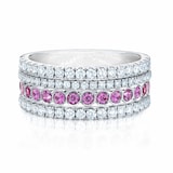 Birks Splash Diamond and Pink Sapphire Ring - Ring Size K