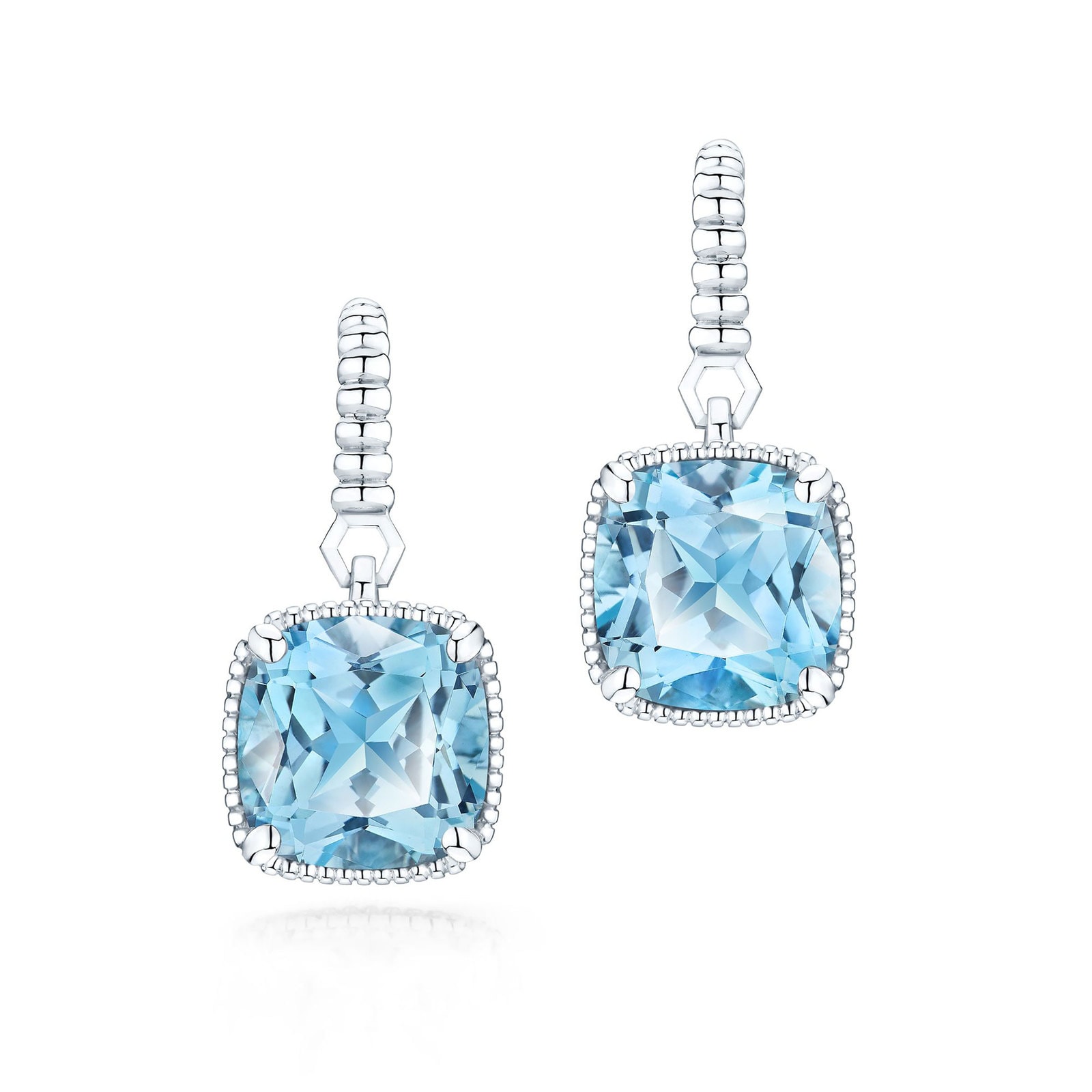 Bee Chic Silver Blue Topaz Drop Earrings