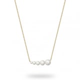 Birks Gold and Pearl Freshwater Pearl Horizontal Bar Necklace