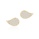 Bijoux Birks 18k Yellow Gold 0.33cttw Diamond Petale Large Stud Earrings