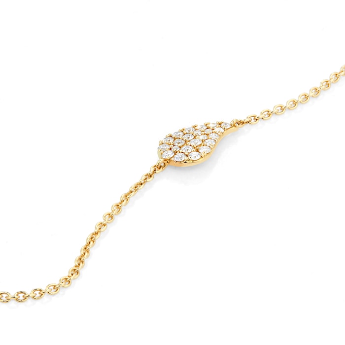 Bijoux Birks 18k Yellow Gold 0.15cttw Diamond Petale Bracelet 6.25-7.5"