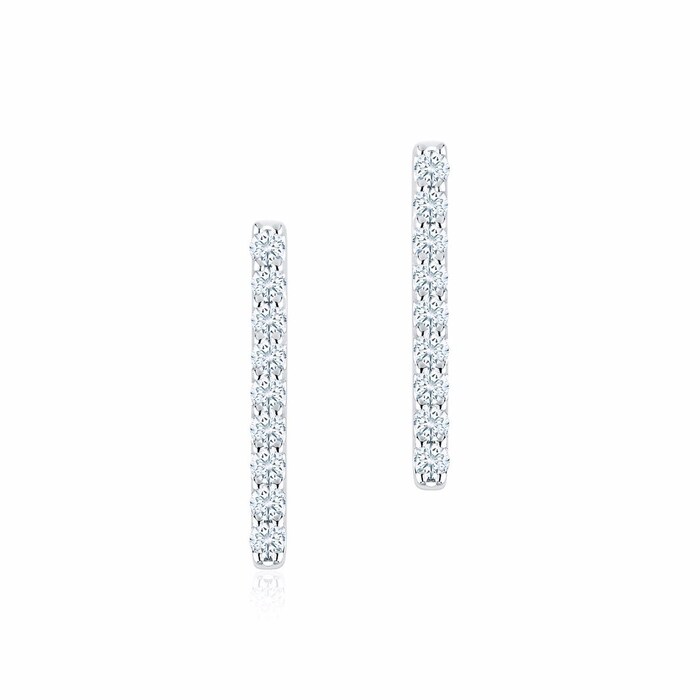 Birks 18k White Gold 0.17cttw Diamond Rosee Du Matin Bar Earrings