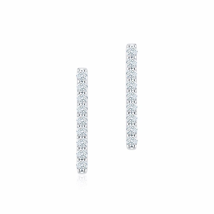 Bijoux Birks 18k White Gold 0.17cttw Diamond Rosee Du Matin Bar Earrings