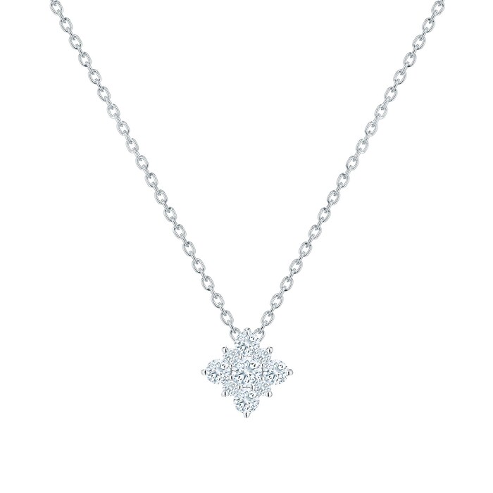 Bijoux Birks 18k White Gold Snowflake 0.29cttw Diamond Necklace 18"