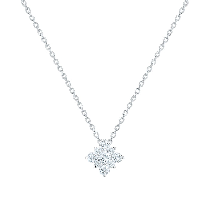 Bijoux Birks 18k White Gold Snowflake 0.38cttw Diamond Cluster Pendant