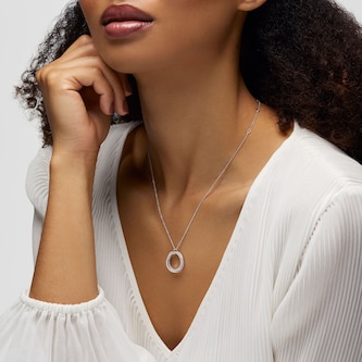 Bijoux Birks 18k White Gold 0.86cttw Diamond Rosee du Matin Entwined Pendant