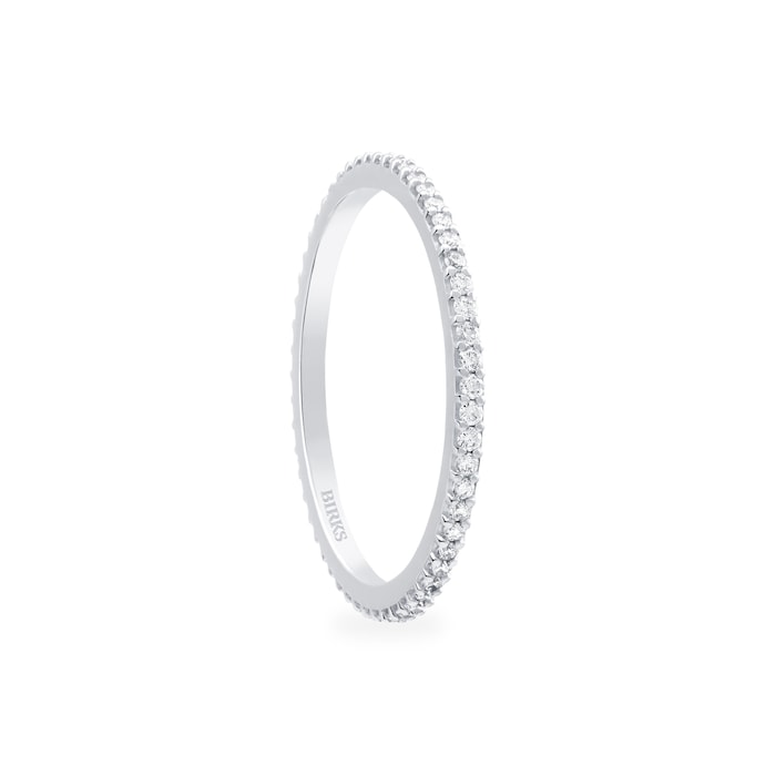 Bijoux Birks 18k White Gold 0.29cttw Diamond Rosee Du Matin Stack Ring Size 7