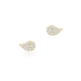 Bijoux Birks 18k Yellow Gold 0.14cttw Diamond Petale Stud Earrings