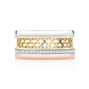 Bijoux Birks 18ct Tri Gold 0.29cttw Diamond Dare to Dream Ring