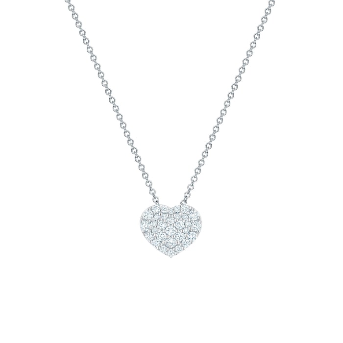 Birks 18k White Gold 0.36cttw Diamond Snowflake Starry Night Halo Heart Pendant
