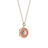 Birks Bee Chic Medium Red Enamel and Diamond Hexagon Medallion