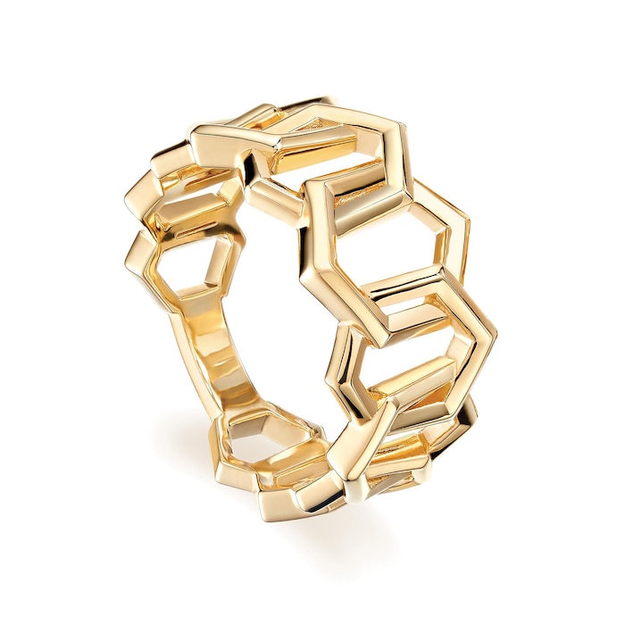 Bijoux Birks Birks Bee Chic Bold Gold Yellow Gold Link Ring - Ring Size N