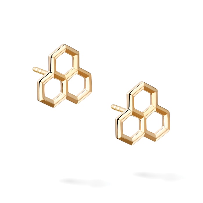 Bijoux Birks 18k Yellow Gold Bee Chic Three Element Stud Earrings