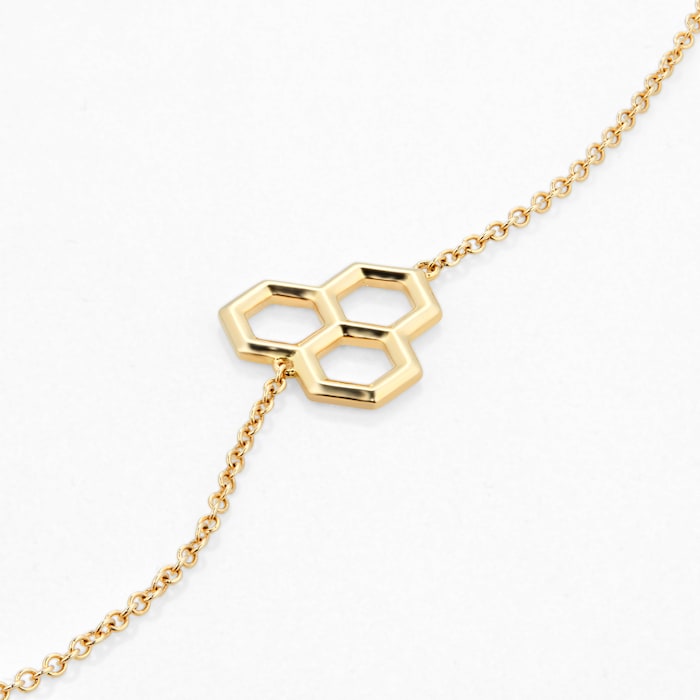 Bijoux Birks Bee Chic 18ct Yellow Gold Hexagons Bracelet