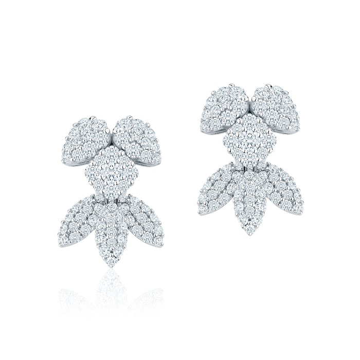 Bijoux Birks 18k White Gold 0.59cttw Diamond Snowflake Mini Angel Earrings