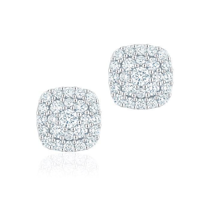 Bijoux Birks 18k White Gold 0.91cttw Diamond Snowflake Stud Earrings