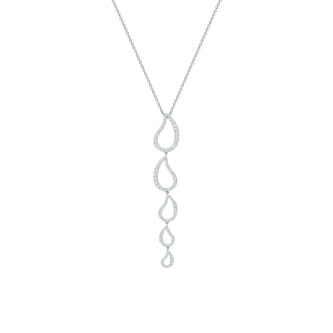Bijoux Birks 18k White Gold 0.76cttw Diamond Petale Drop Pendant 15-18" Bijoux Birks 18k White Gold 0.76cttw Diamond Petale Drop Pendant 15-18"